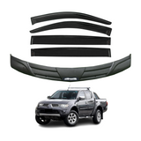 Injection Weather Shields + Bonnet Protector for Mitsubishi Triton Dual Cab 2006-2015