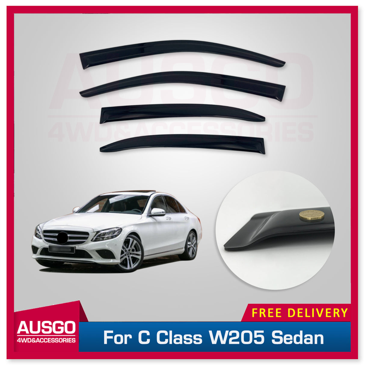 Luxury Weather Shields for Mercedes-Benz C-Class C Class W205 Sedan 2014-2021