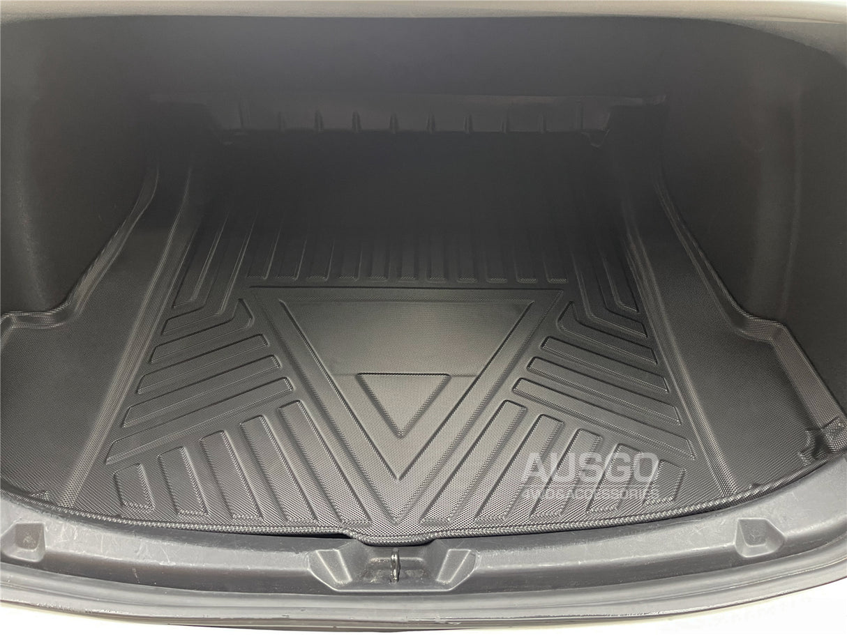 Front + Rear Boot Mat Cargo Mat + Floor Mats for Tesla Model 3 2021-2023 Boot Mat Boot Liner Car Mats
