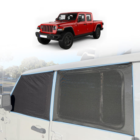 4PCS Camping Window Sox Sun Shade with Storage Bag Sunshade for Jeep Gladiator 2020-Onwards