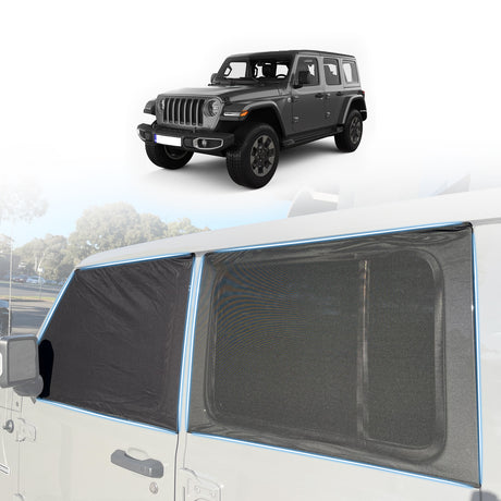 4PCS Camping Window Sox Sun Shade with Storage Bag Sunshade for Jeep Wrangler JL Series 2018-Onwards