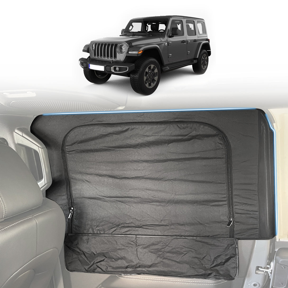 Car Window Sox Sun Shade for Jeep Wrangler JL Series 2018-Onwards Rear 2PCS