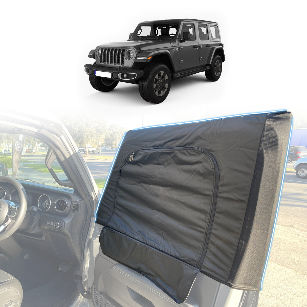 Car Window Sox Sun Shade for Jeep Wrangler JL Series 2018-Onwards Front 2PCS