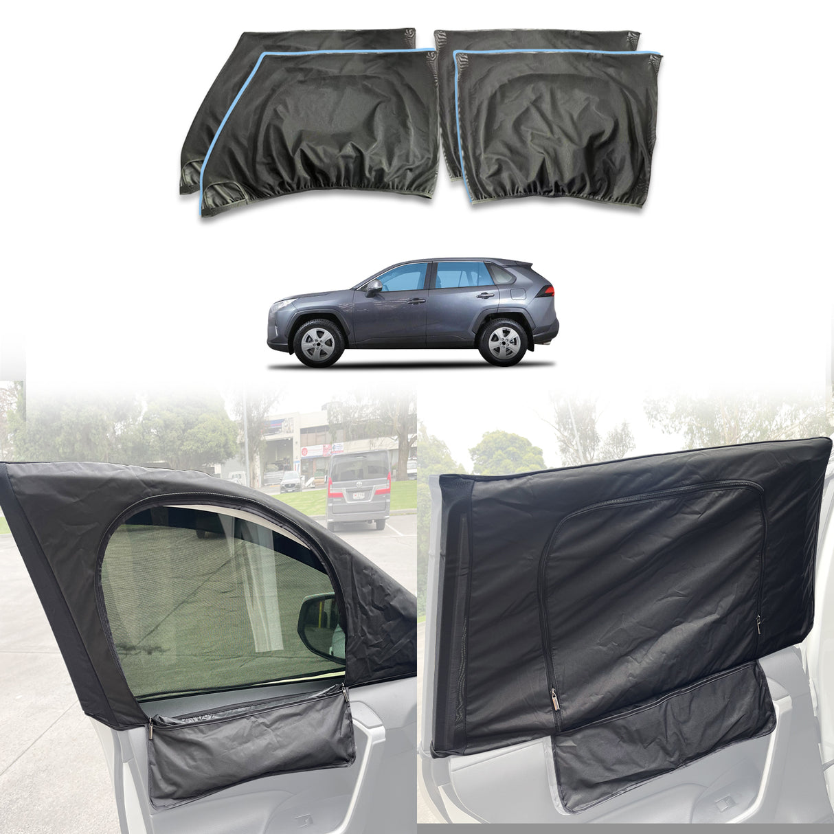 Car Window Sox Sun Shade for Toyota RAV4 2019-Onwards 4PCS