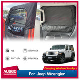 4PCS Camping Window Sox Sun Shade with Storage Bag Sunshade for Jeep Wrangler JL Series 2018-Onwards