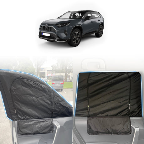 4PCS Camping Window Sox Sun Shade with Storage Bag Sunshade for Toyota RAV4 2019-Onwards