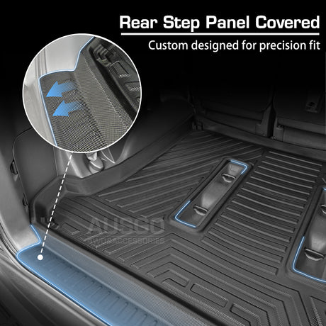 3D TPE Cargo Mat for Toyota LandCruiser Prado 120 Series 2003-2009 Boot Mat With Inner Rear Step Panel Covered Boot Liner Trunk Mat