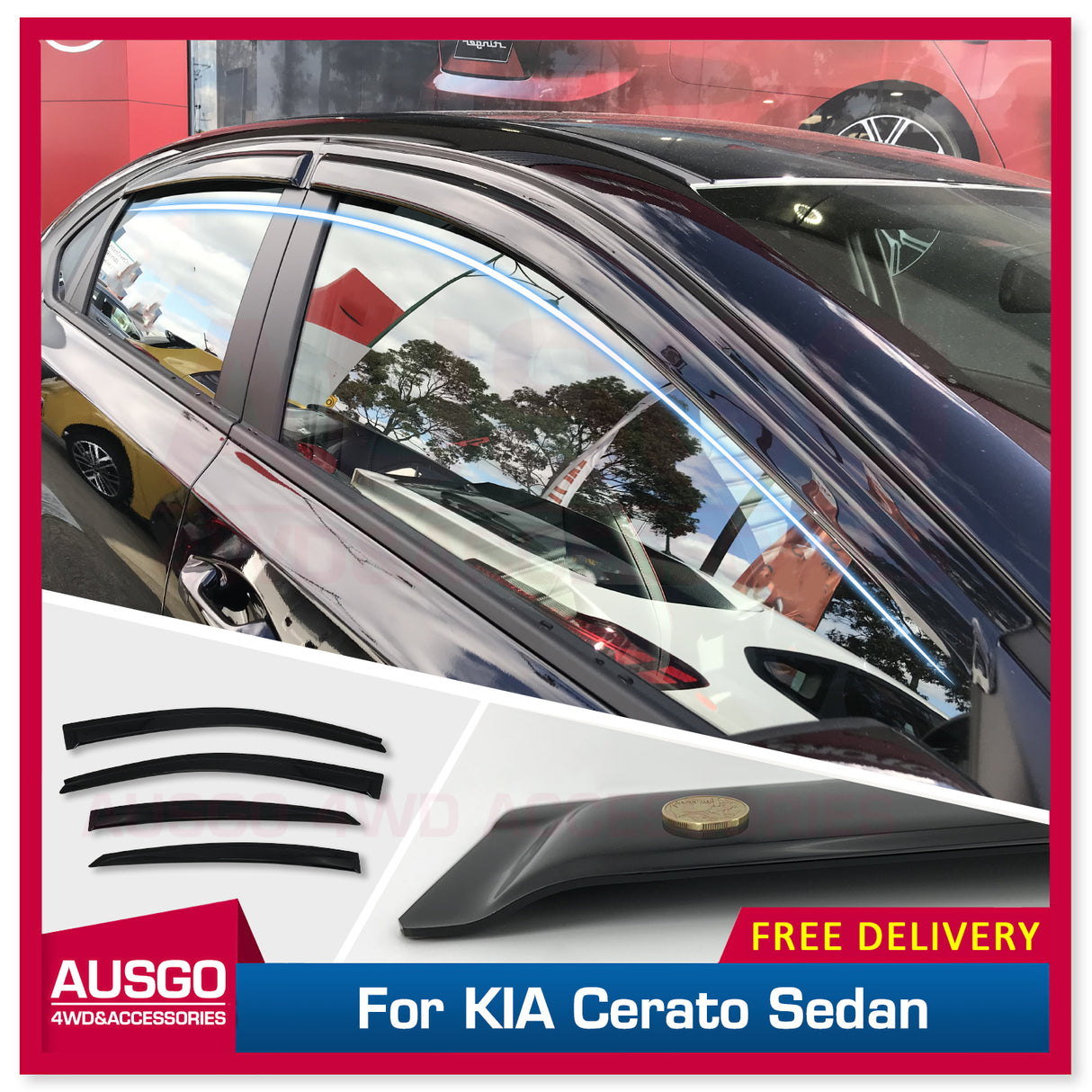 Luxury Weather Shields for KIA Cerato BD Series Sedan 2018-Onwards