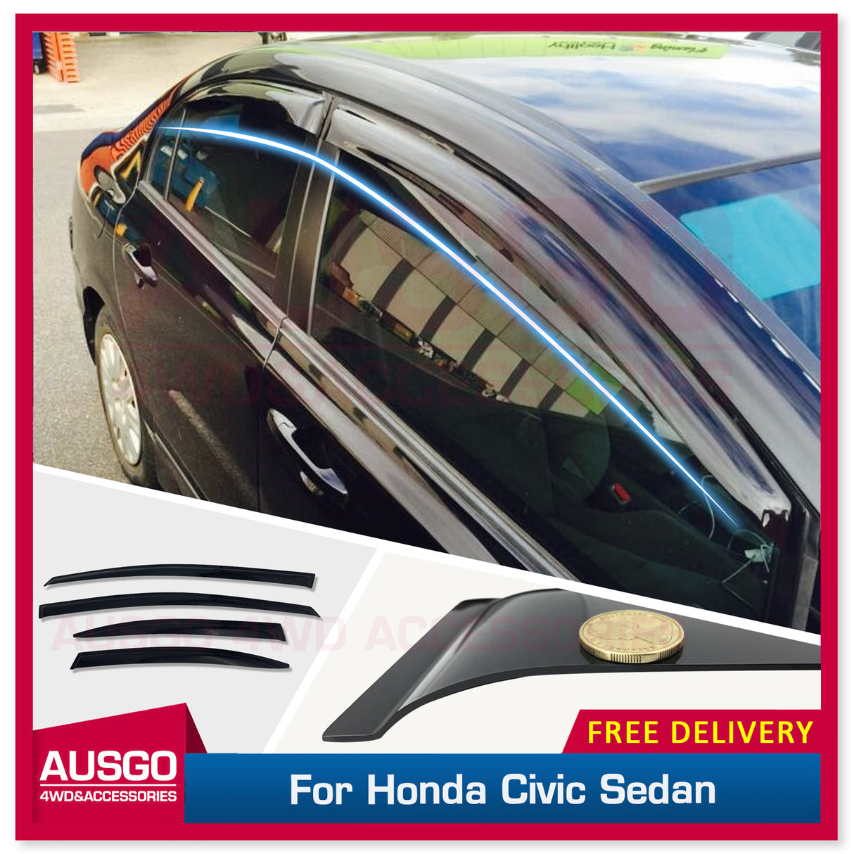 Weather Shields for Honda Civic Sedan 8th Gen 2006-2011