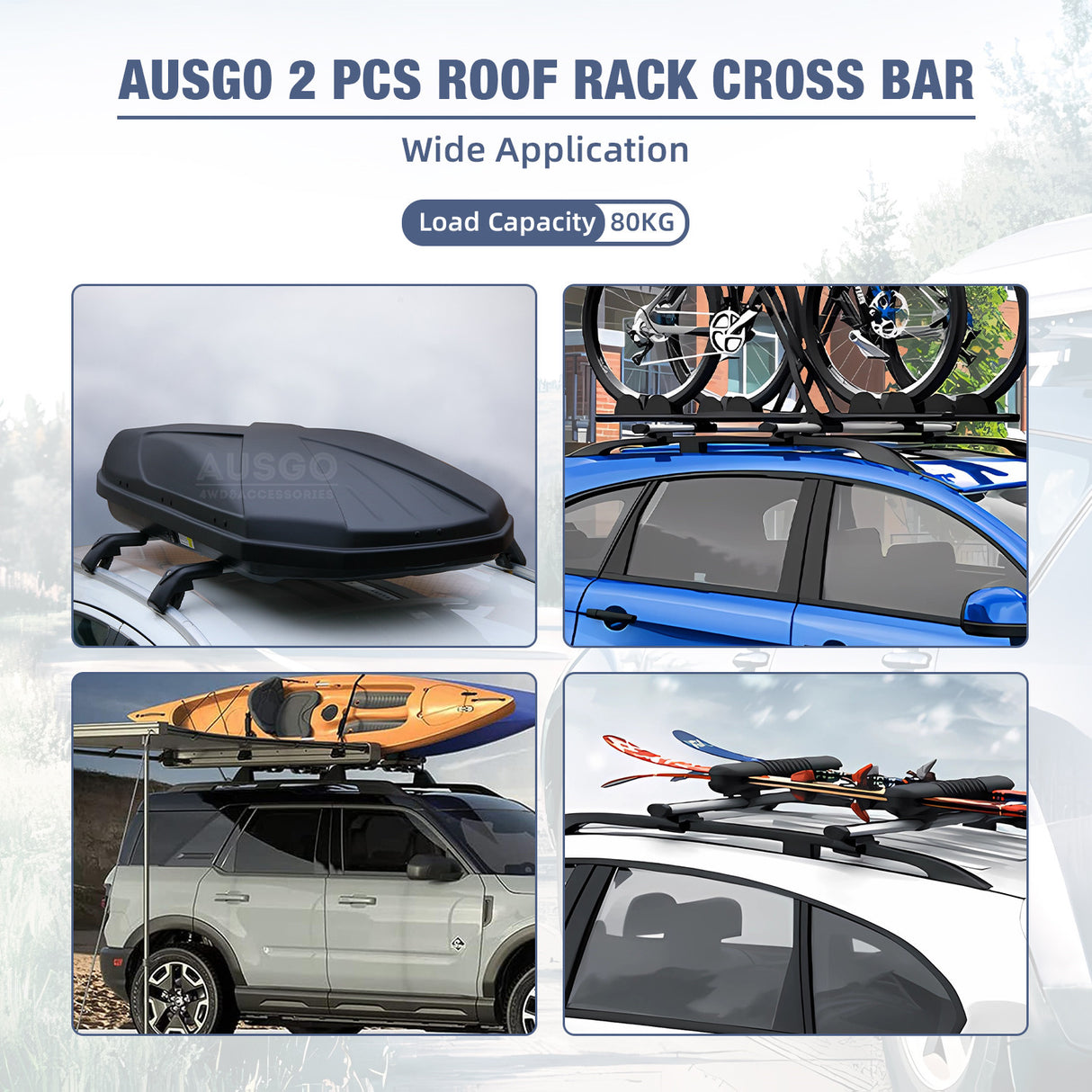 1 Pair Aluminum Cross Bar for Mercedes Benz C-Class C Class C250 wagon 2010-2014 with raised rail Luggage Carrier Roof Rack