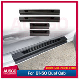 For Mazda BT-50 BT50 Dual Cab 2020-Onwards Scuff Plate Door Sill Door Sills Protector Anti Scratch Cover Black