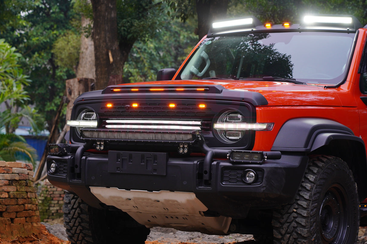 Bumper Grille with LED Light for GWM Tank 300 Front Mesh LED Grille