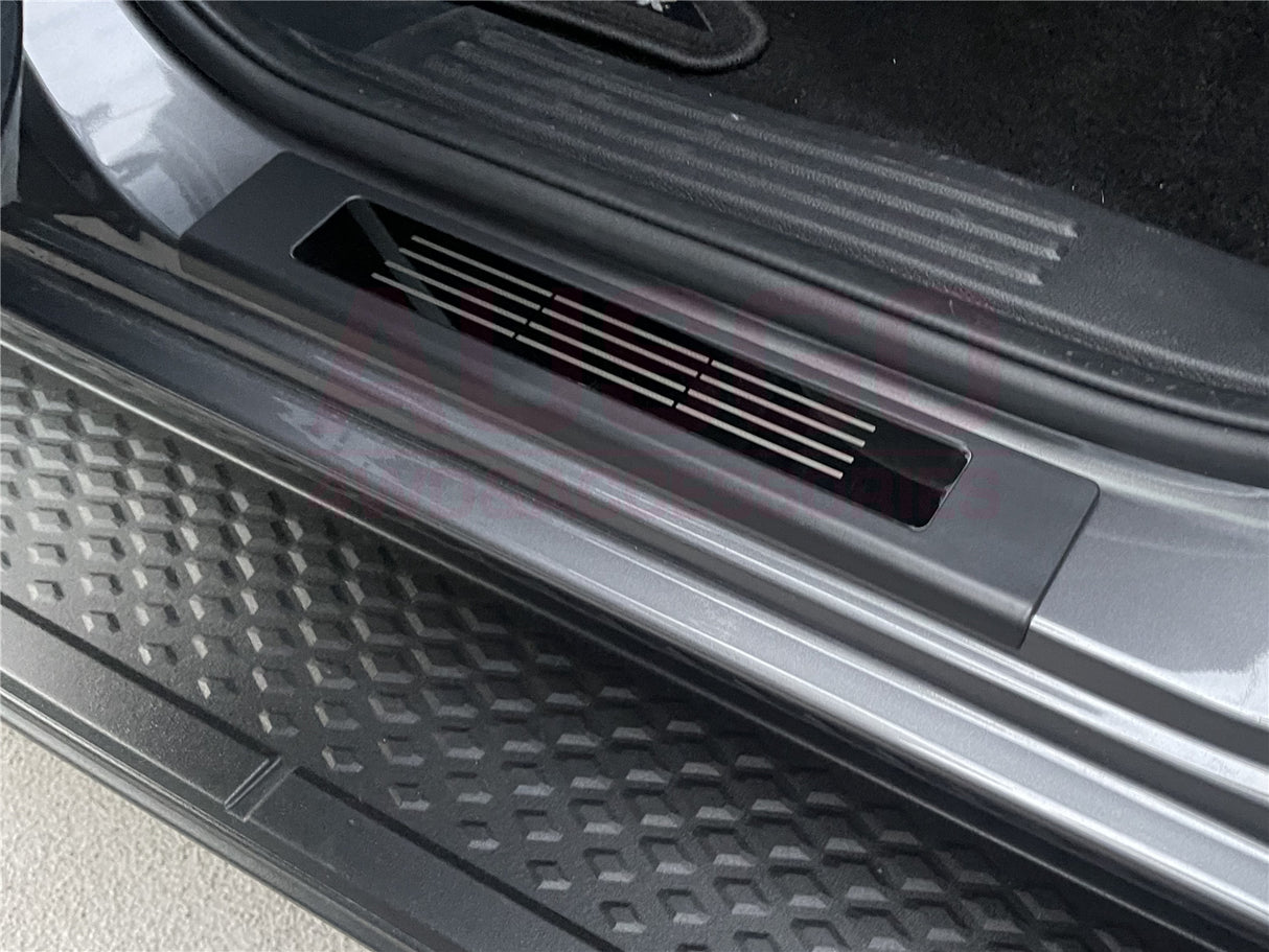 Floor Mats + Black Door Sill Protector for Volkswagen Amarok Next-Gen NF Dual Cab 2023-Onwards