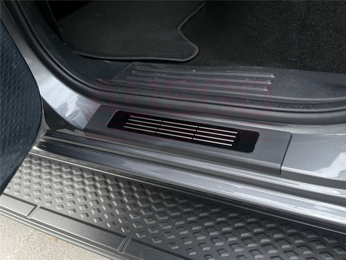 Floor Mats + Black Door Sill Protector for Volkswagen Amarok Next-Gen NF Dual Cab 2023-Onwards