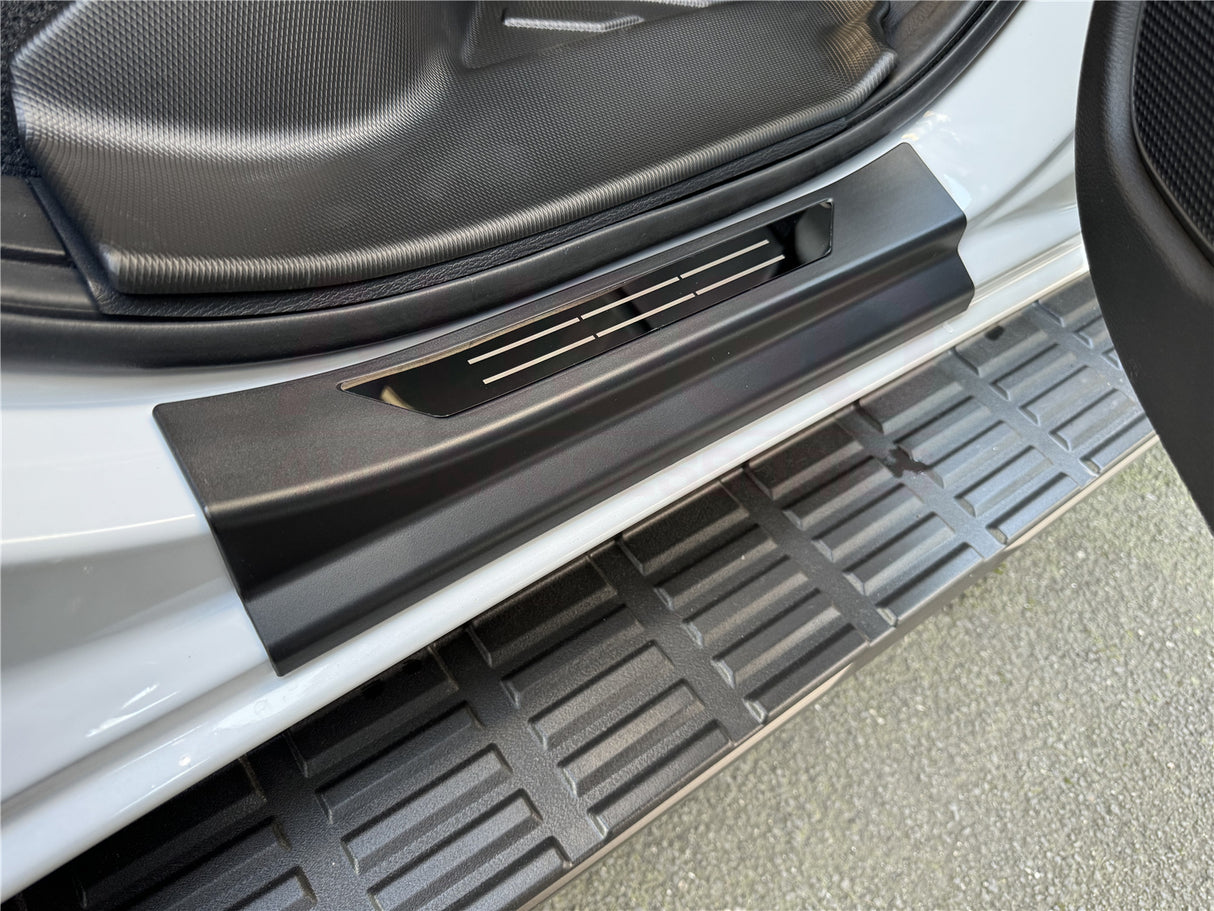 Double-Layer Car Floor Mats + Door Sill Protector for Mitsubishi Triton MV Next-Gen Dual Cab 2024-Onwards