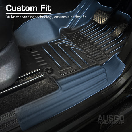 5D TPE Door Sill Covered Car Floor Mats for Volkswagen Amarok 2H Series Dual Cab 2009-2022