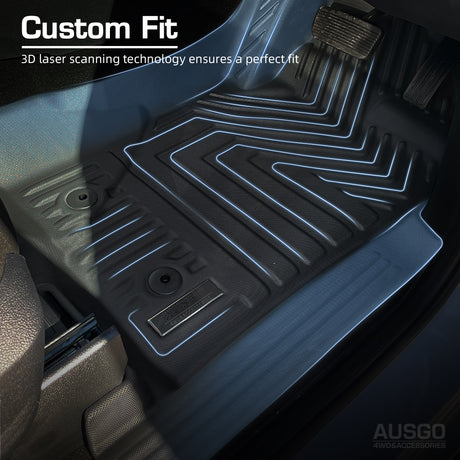 Floor Mats + Black Door Sill Protector for Volkswagen Amarok Next-Gen NF Dual Cab 2023-Onwards