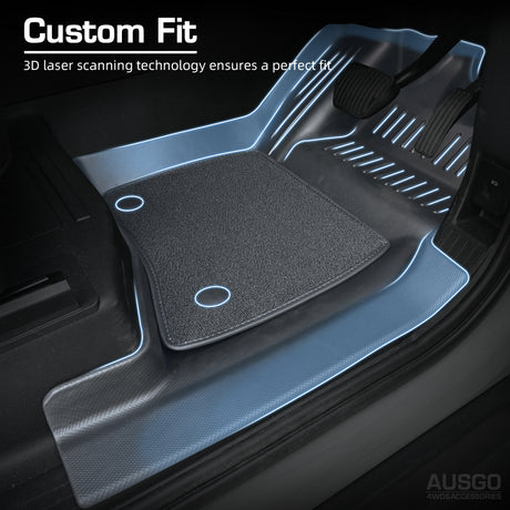 5D TPE Door Sill Covered Car Floor Mats for Land Rover Defender L663 Series 110 5 Seats 2020-Onwards Car Mats with Detachable Carpet