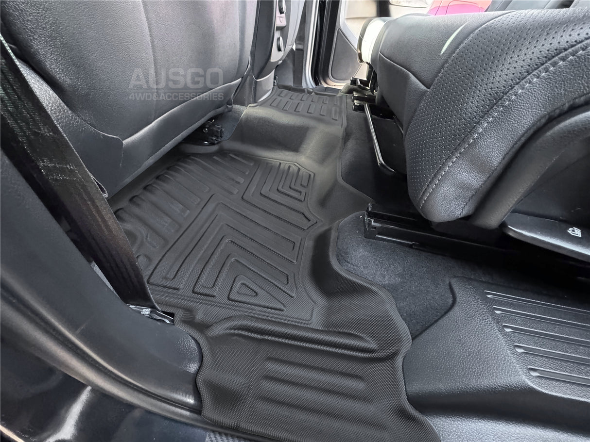 Floor Mats + Door Sill Protector for Ford Everest 2015-2022 Door Sill Covered 5D TPE Car Mats Scuff Plate Anti Scratch Cover Black