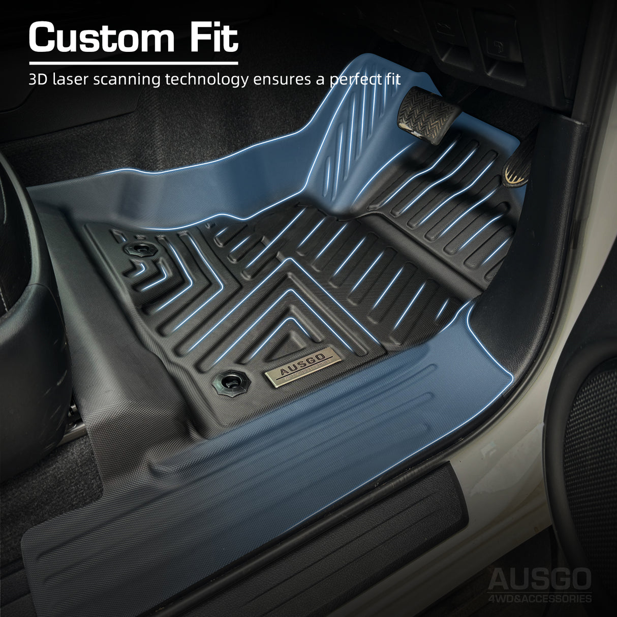 5D Moulded Car Floor Mats for Toyota Fortuner Auto Transmission 2015-Onwards