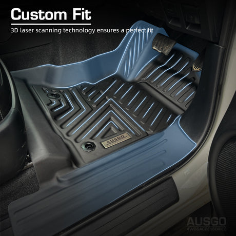 TPE Floor Mats + Cargo Mat for Toyota Fortuner Auto Transmission 2015-Onwards Door Sill Covered Car Mats Boot Mat Boot Liner Trunk Mat