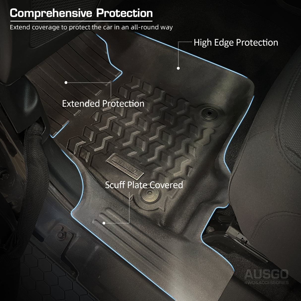 5D Car Floor Mats for Jeep Gladiator Dual Cab 2020-Onwards