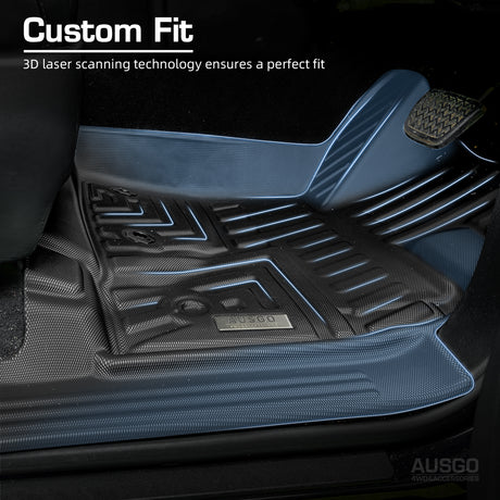 3 Rows TPE Door Sill Covered Car Floor Mats for Toyota LandCruiser 200 Land Cruiser 200 LC200 Altitude / VX / Sahara 2012+