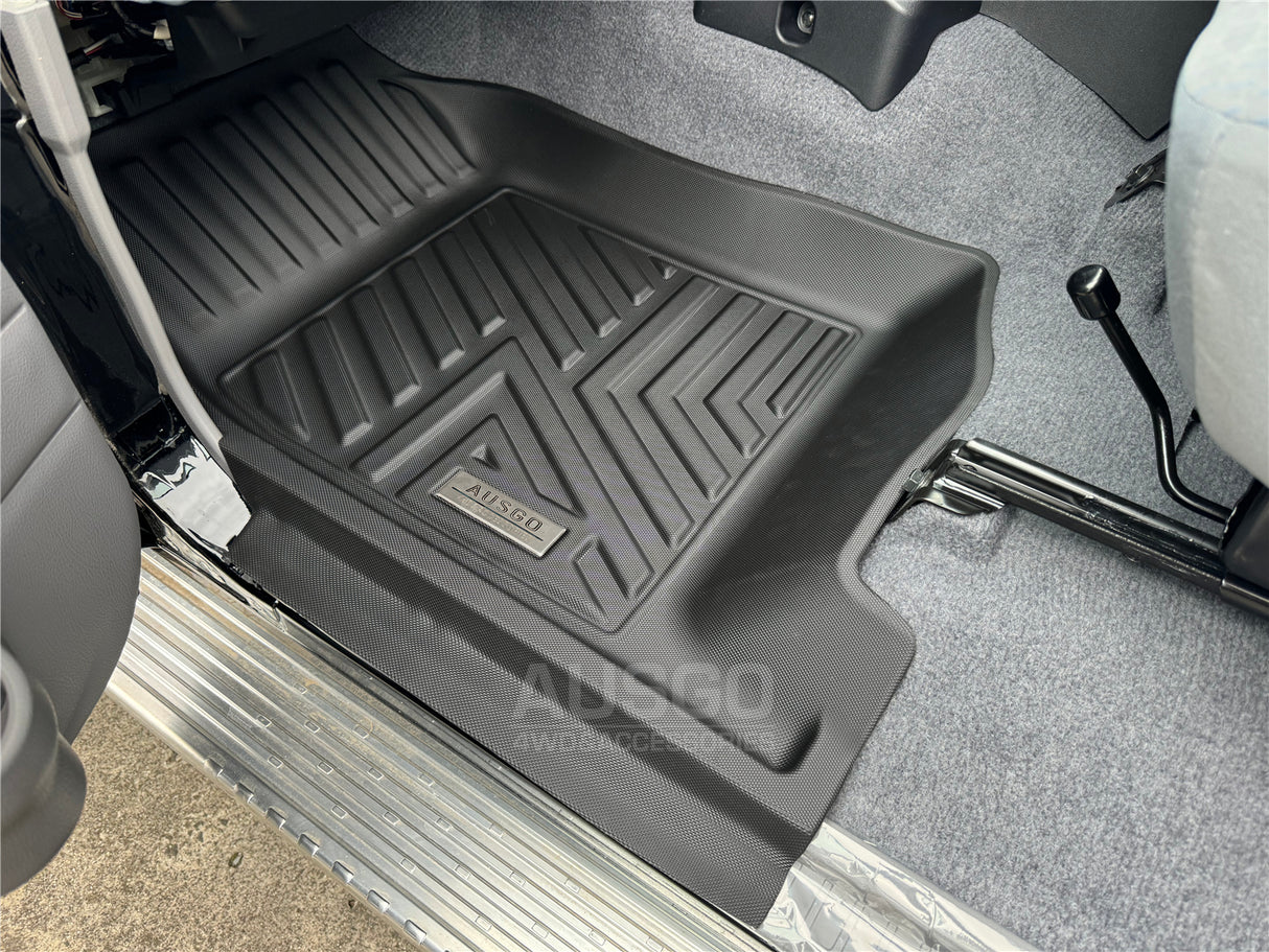 5D TPE Floor Mats + Cargo Mat for Toyota Land Cruiser 76 LandCruiser 76 LC76 2023-Onwards Door Sill Covered Car Mats Boot Mat Boot Liner