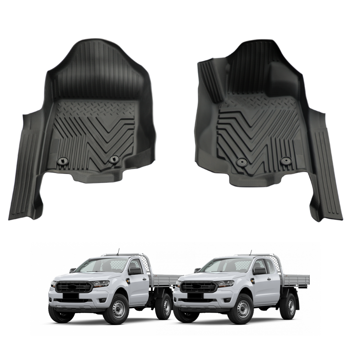 5D Moulded Car Floor Mats for Ford Ranger PX PX2 PX3 Series Single / Extra Cab 2011-2022