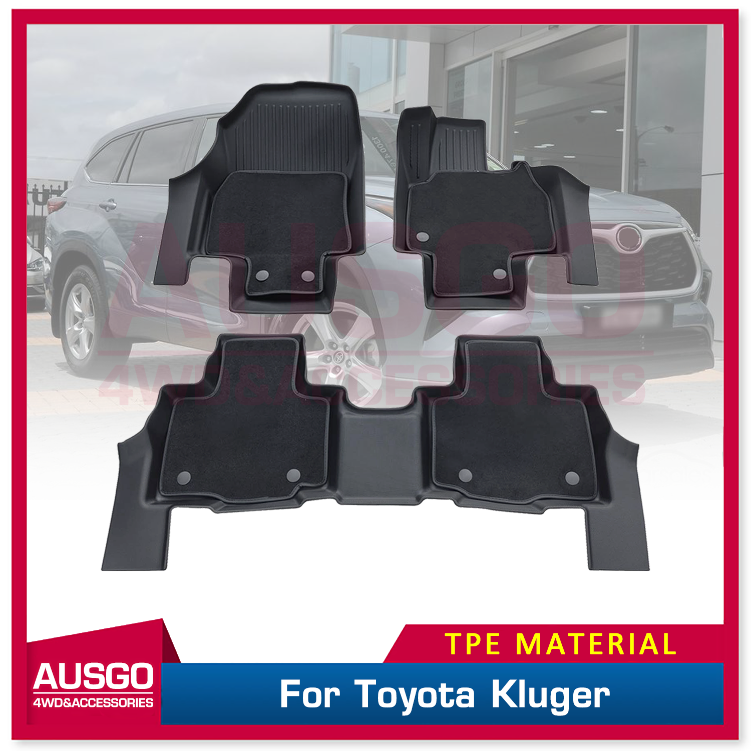 5D TPE Door Sill Covered Car Floor Mats for Toyota Kluger Hybrid 2021+ –  AUSGO 4X4 Accessories