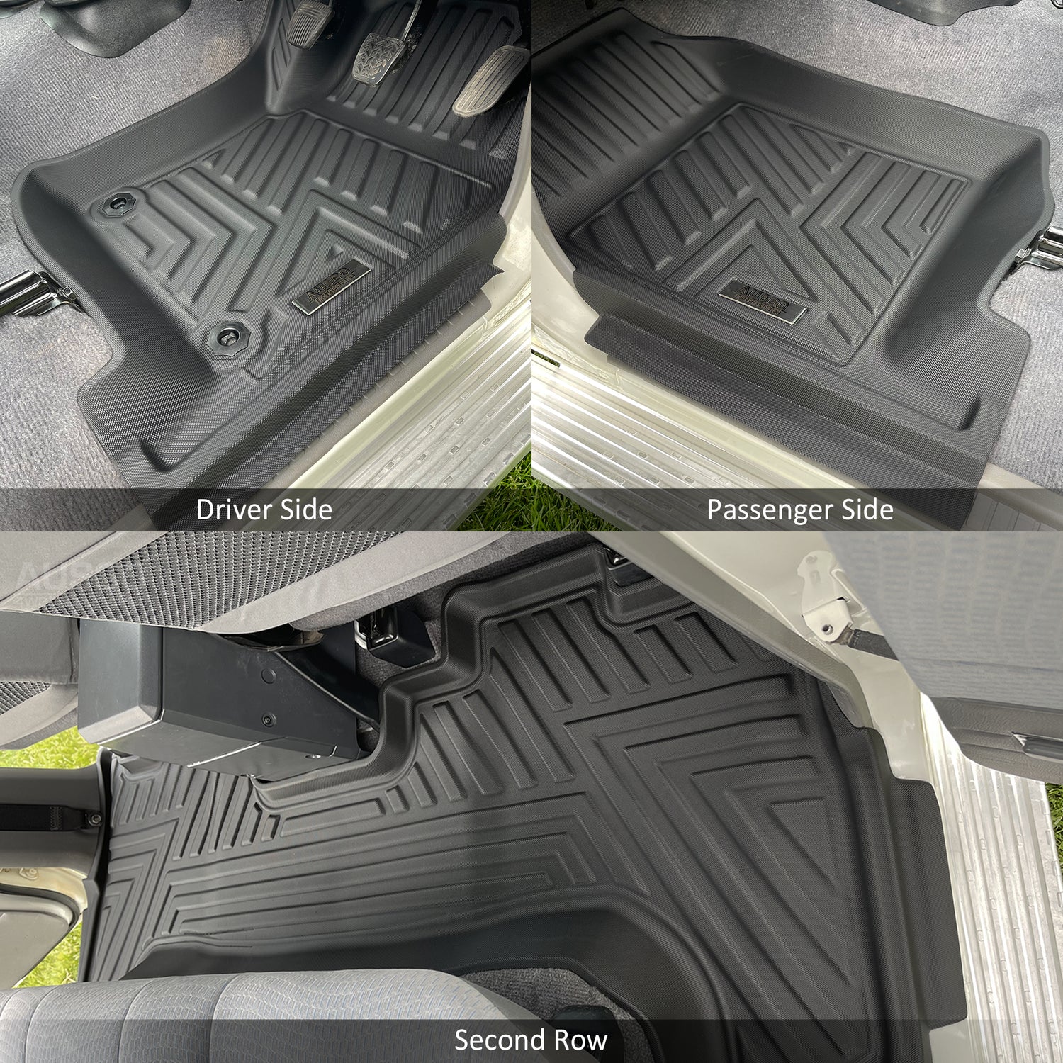 Premium 4-Piece Rubber Floor Mat Set For Volkswagen Caddy 2004-2010 – Black, Bamboli Direct Fit
