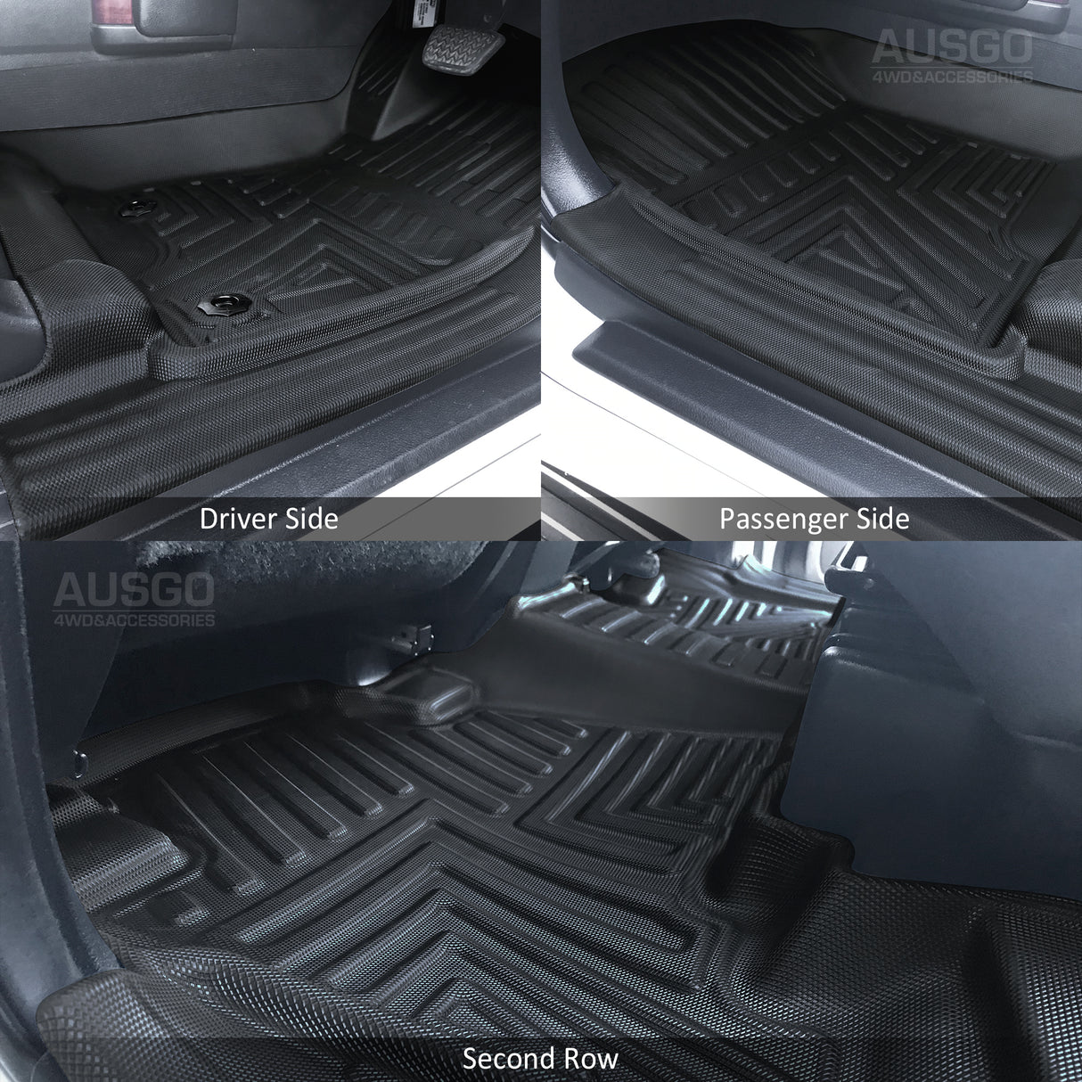 5D Moulded Car Floor Mats for Toyota LandCruiser Prado 150 Series 7 Seats 2009-Onward