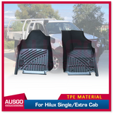 3D Floor Mats for Toyota Hilux Single / Extra Cab 2015-Onwards Auto Transmission