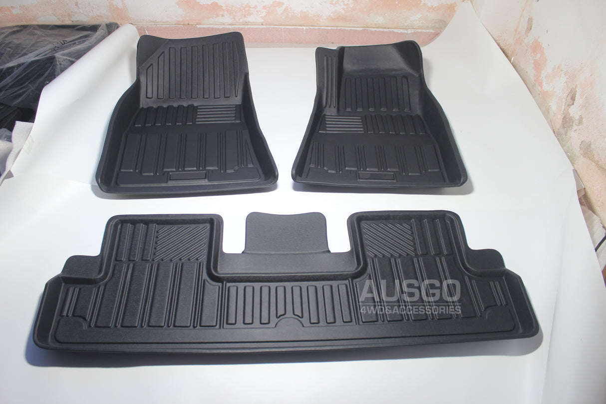 Front + Rear Boot Mat Cargo Mat + Floor Mats for Tesla Model 3 2021-2023 Boot Mat Boot Liner Car Mats