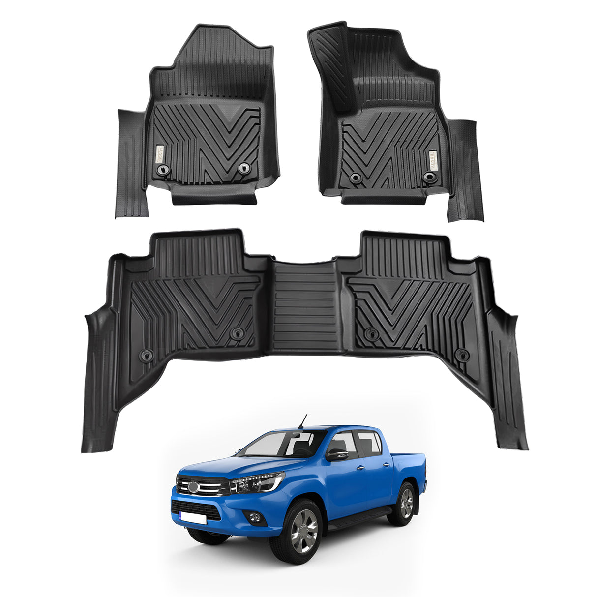 5D Car Floor Mats for Toyota Hilux Auto Transmission Dual Cab 2015-2024