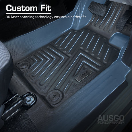 5D TPE Door Sill Covered Car Floor Mats for Mitsubishi Triton MQ MR Series Single / Extra Cab 2015-2024