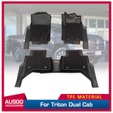 PRE-ORDER 5D TPE Floor Mats for Mitsubishi Triton Next-Gen Dual Cab 2024-Onwards Door Sill Covered Car Mats with Detachable Carpet