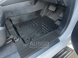 Car Floor Mats + Black Door Sill Protector for Mitsubishi Triton MQ MR Series Dual Cab 2015-2024