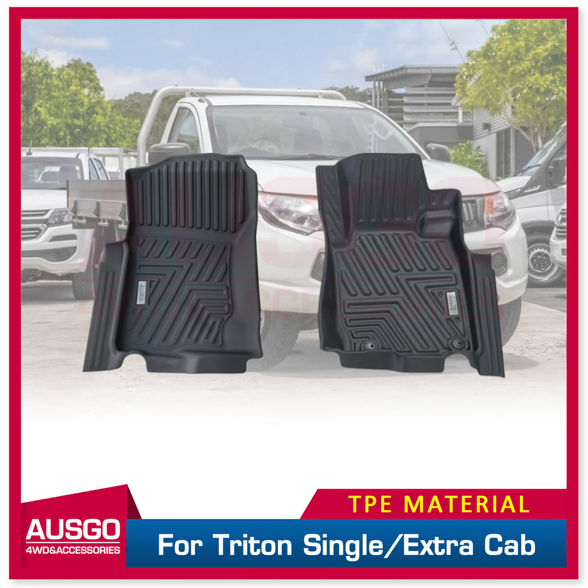 5D Moulded Car Floor Mats for Mitsubishi Triton MQ MR Series Single / Extra Cab 2015-2024