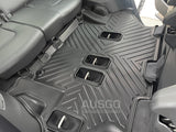 3 Rows TPE Floor Mats + Cargo Mat for Nissan Patrol Y62 2012-Onwards Door Sill Covered Car Mats with Detachable Carpet Boot Mat