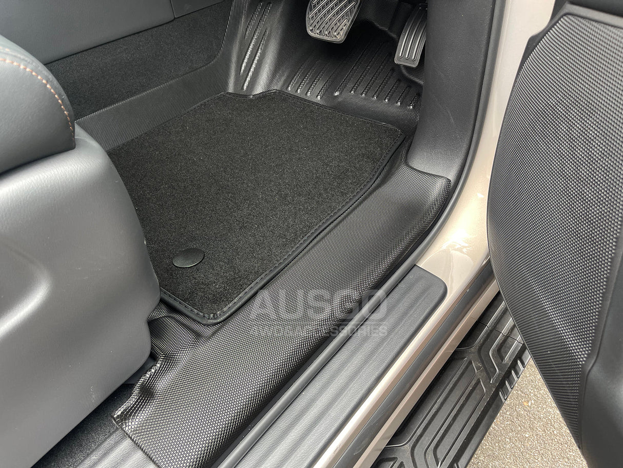 5D TPE Door Sill Covered Car Floor Mats for Nissan Patrol Y62 2012-Onwards Car Mats with Detachable Carpet