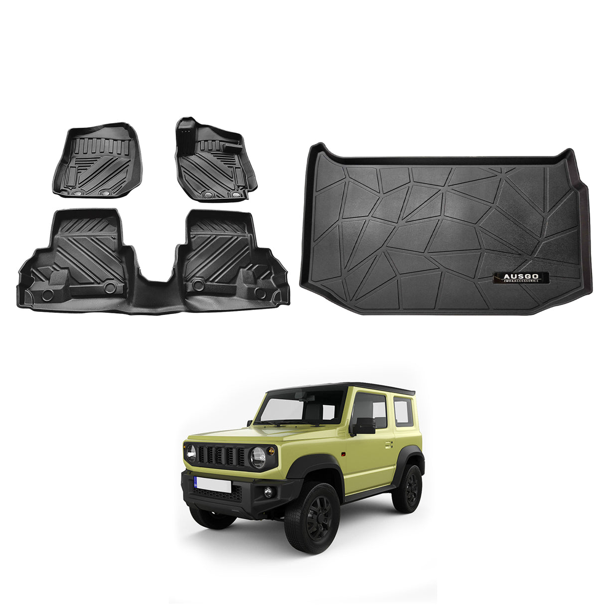 3D Floor Mats for Suzuki Jimny Auto Transmission 3Door 2018-Onwards