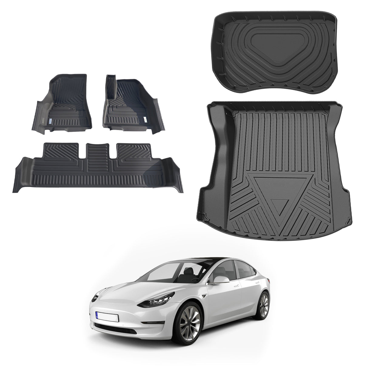 5D Car Floor Mats for Tesla Model 3 2019-2021