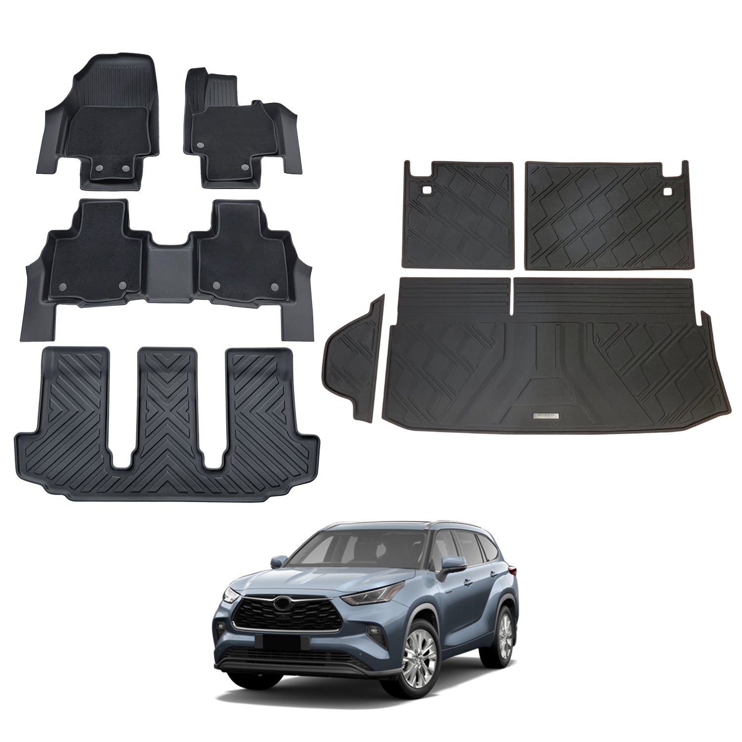 Double-Layer Car Floor Mats for Toyota Kluger 2021-Onwards