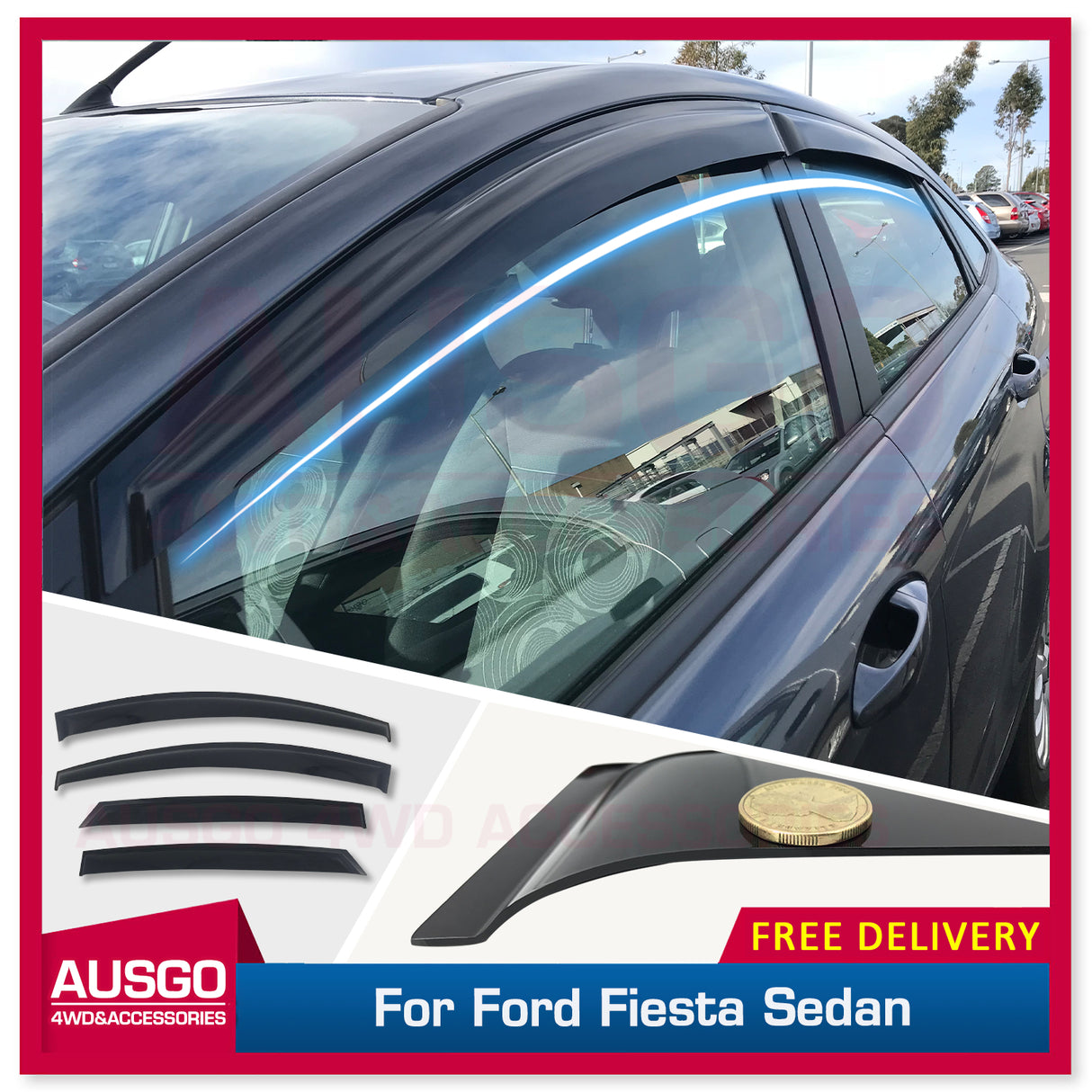 Weather Shields for Ford Fiesta WT Series Sedan 2010-2019