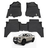 5D Moulded Car Floor Mats for Volkswagen Amarok Next-Gen NF Dual Cab 2023-Onwards