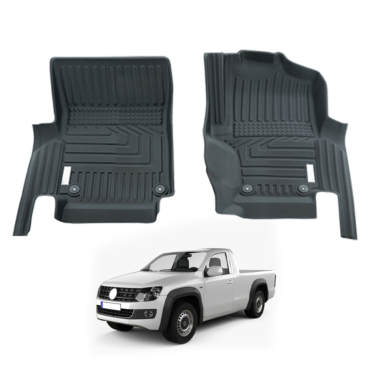 5D Moulded Car Floor Mats for Volkswagen Amarok 2H Single Cab 2009-2022