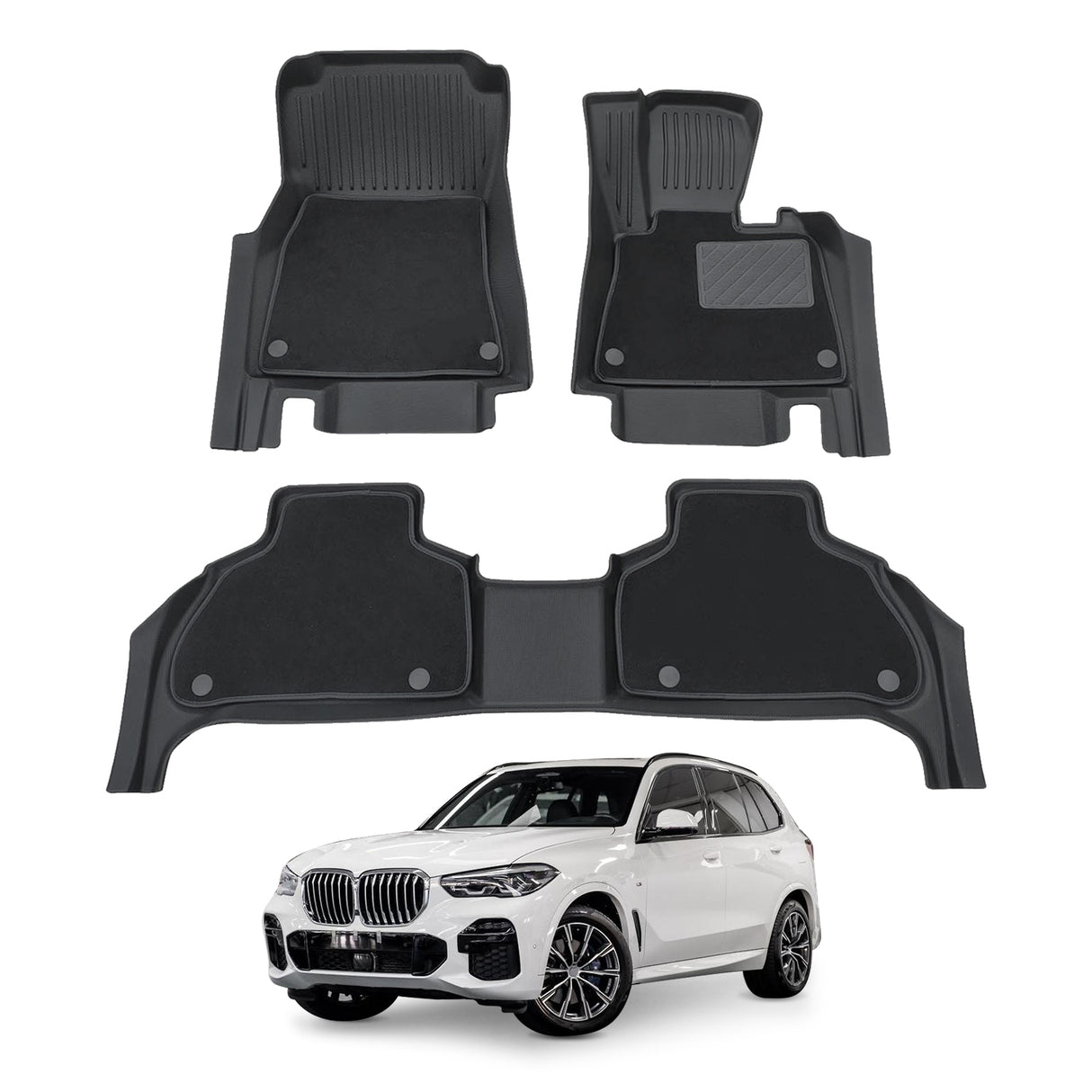 Double-Layer Car Floor Mats for BMW X5 G05 2018-Onwards