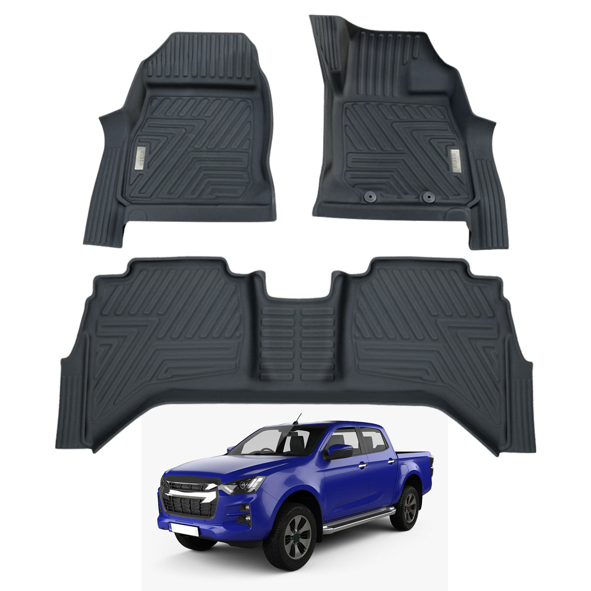 5D Moulded Car Floor Mats for ISUZU D-MAX DMAX Dual Cab 2020-Onwards