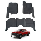 5D Moulded Car Floor Mats for RAM 1500 DS Series Crew Cab 2017-2022